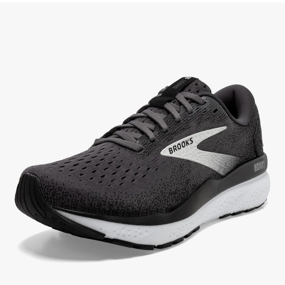 Brooks Ghost 16 Men’s Black and White Running Shoes